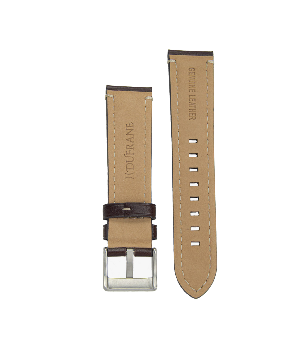 20mm/22mm Leather Strap w/Contrast Stitching