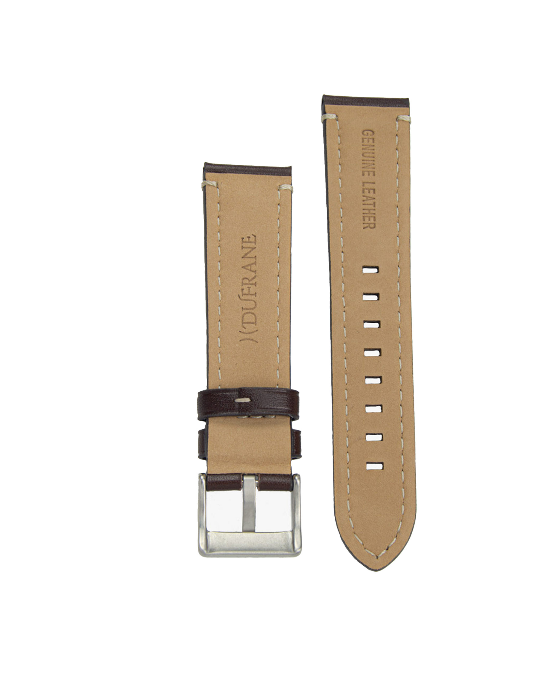 20mm/22mm Leather Strap w/Contrast Stitching