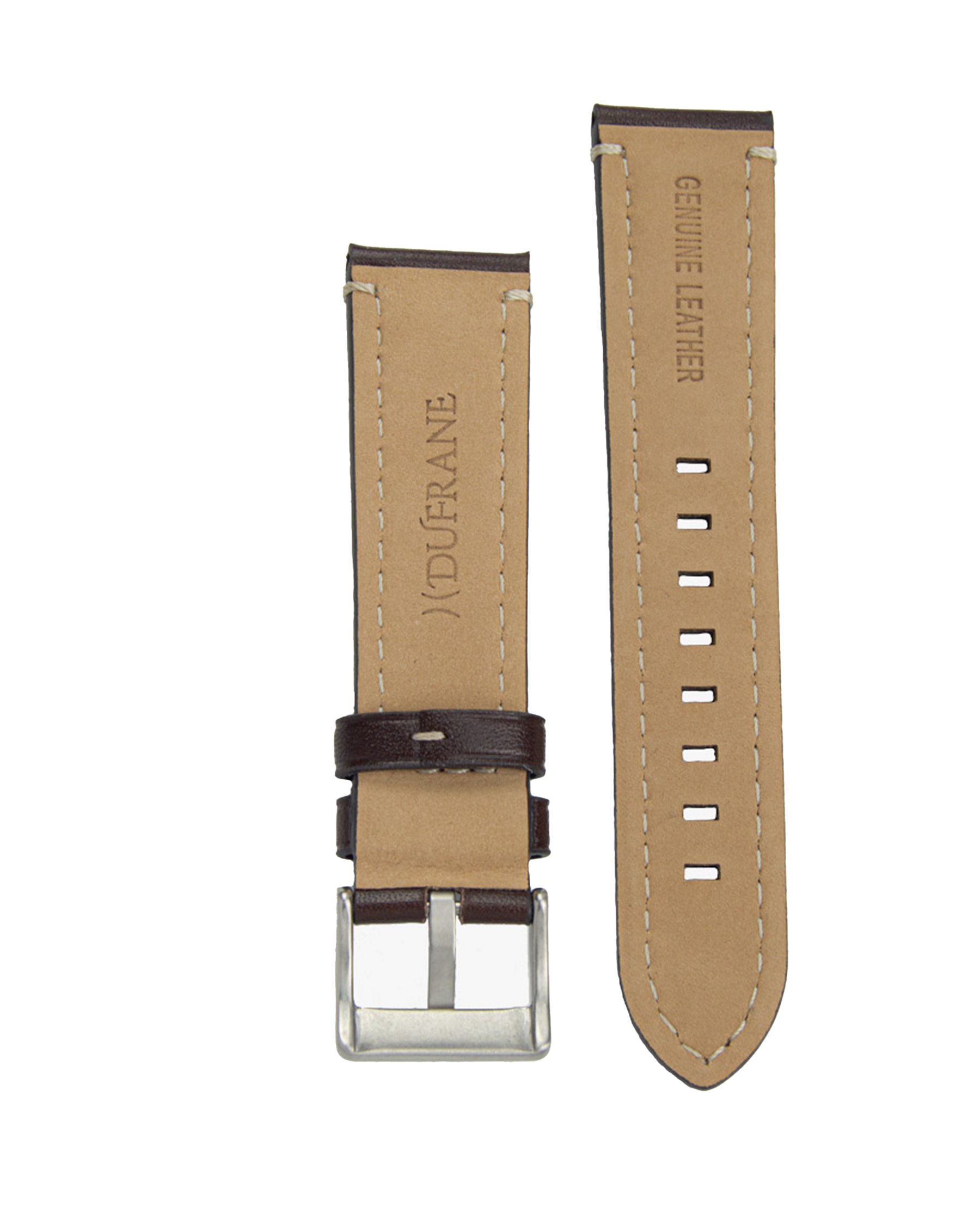 20mm/22mm Leather Strap w/Contrast Stitching