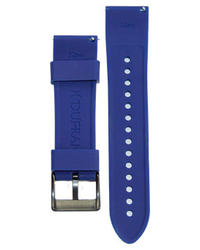 Blue Silicone Strap 22mm - 316L Stainless Steel Buckle