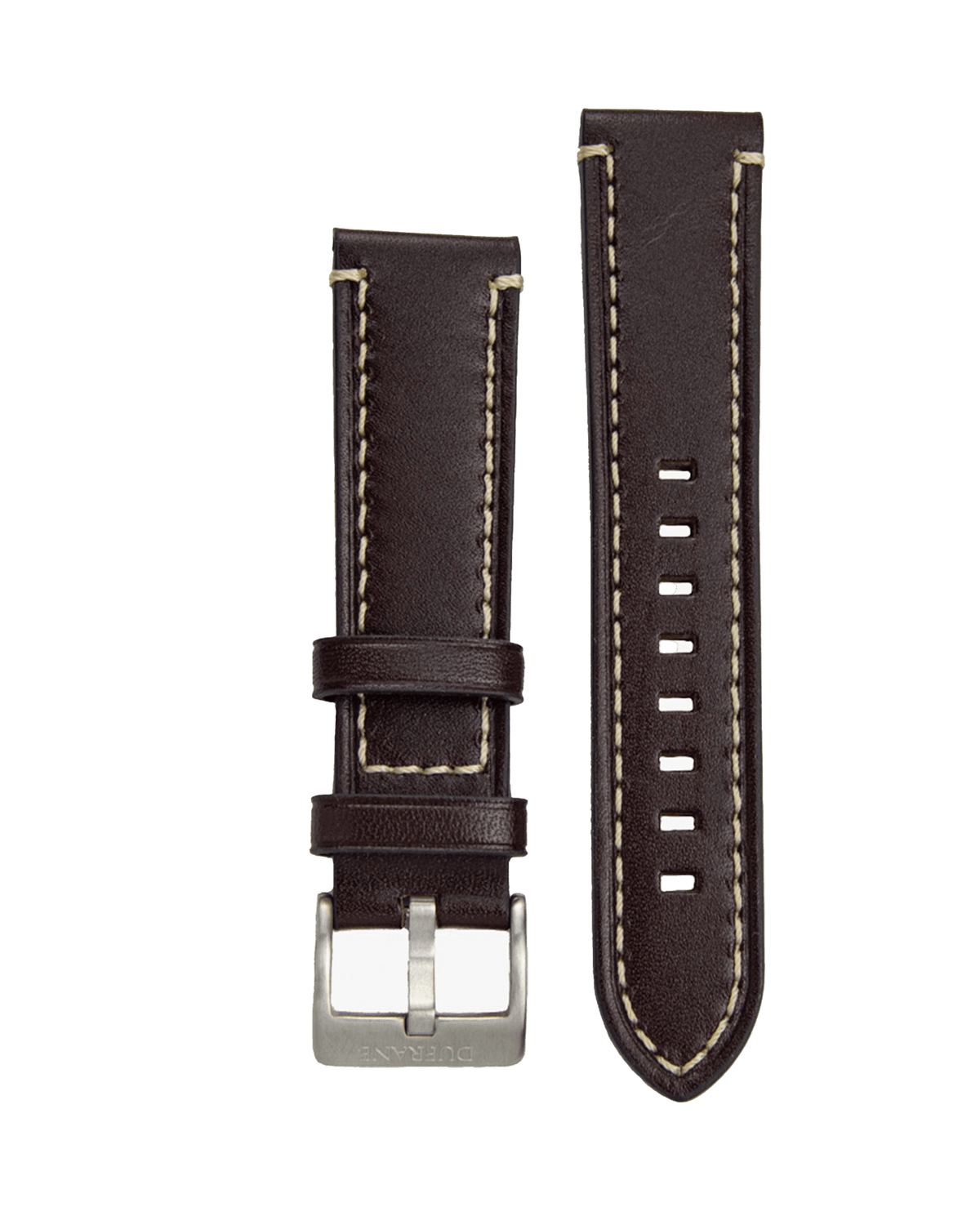 20mm/22mm Leather Strap w/Contrast Stitching - DuFrane