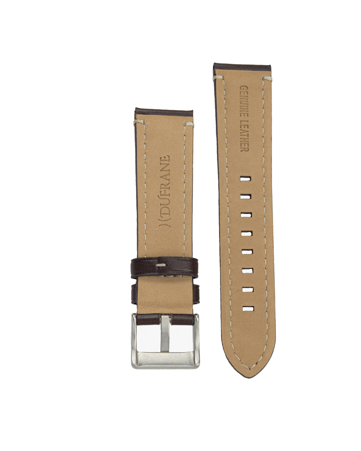 20mm/22mm Leather Strap w/Contrast Stitching - DuFrane