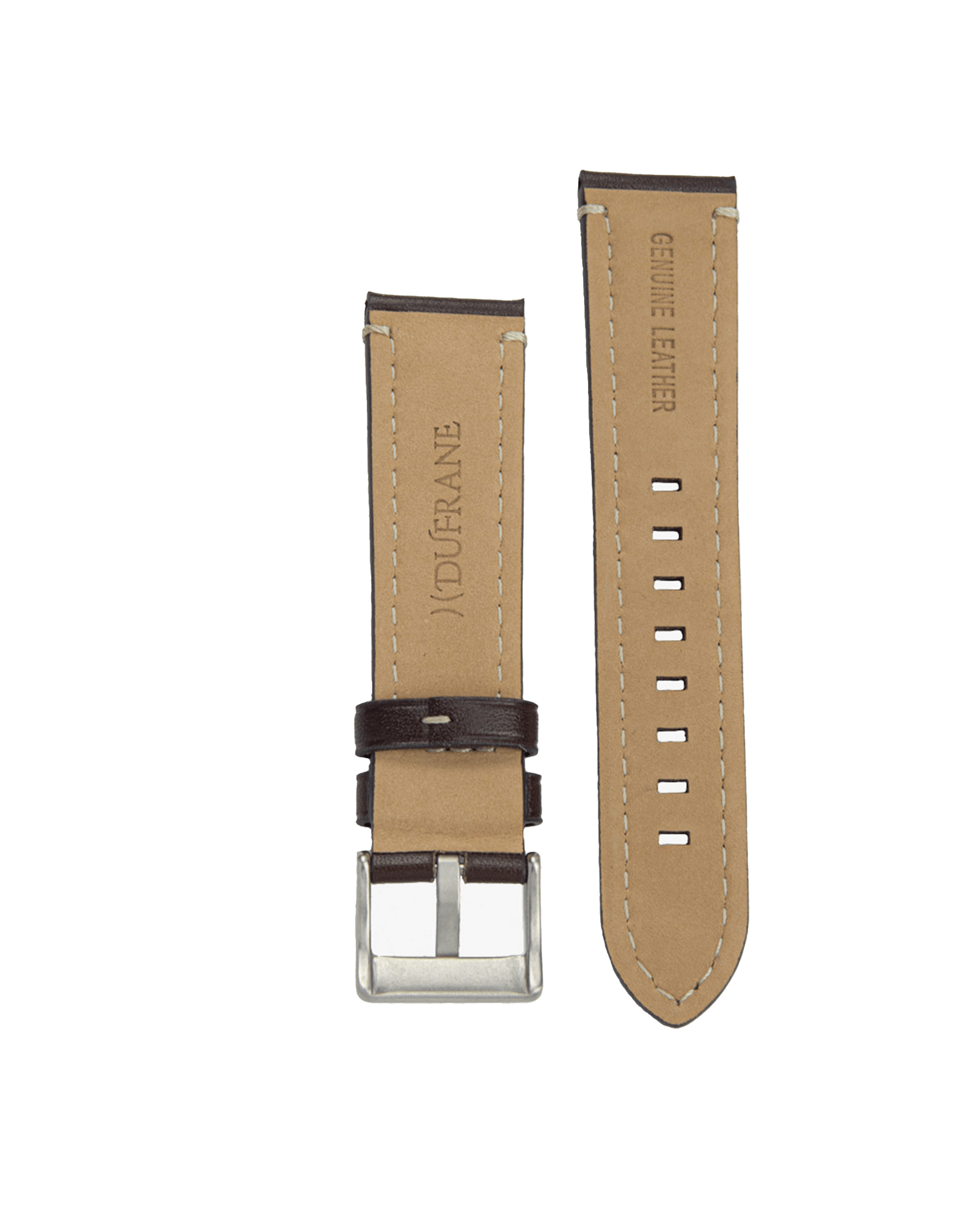 20mm/22mm Leather Strap w/Contrast Stitching - DuFrane