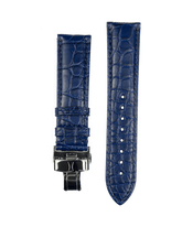 22mm Blue Alligator Strap with Black PVD Deployant Buckle - DuFrane