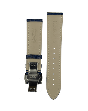 22mm Blue Alligator Strap with Black PVD Deployant Buckle - DuFrane
