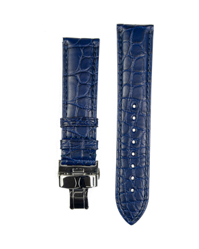 22mm Blue Alligator Strap with SS Deployant Buckle