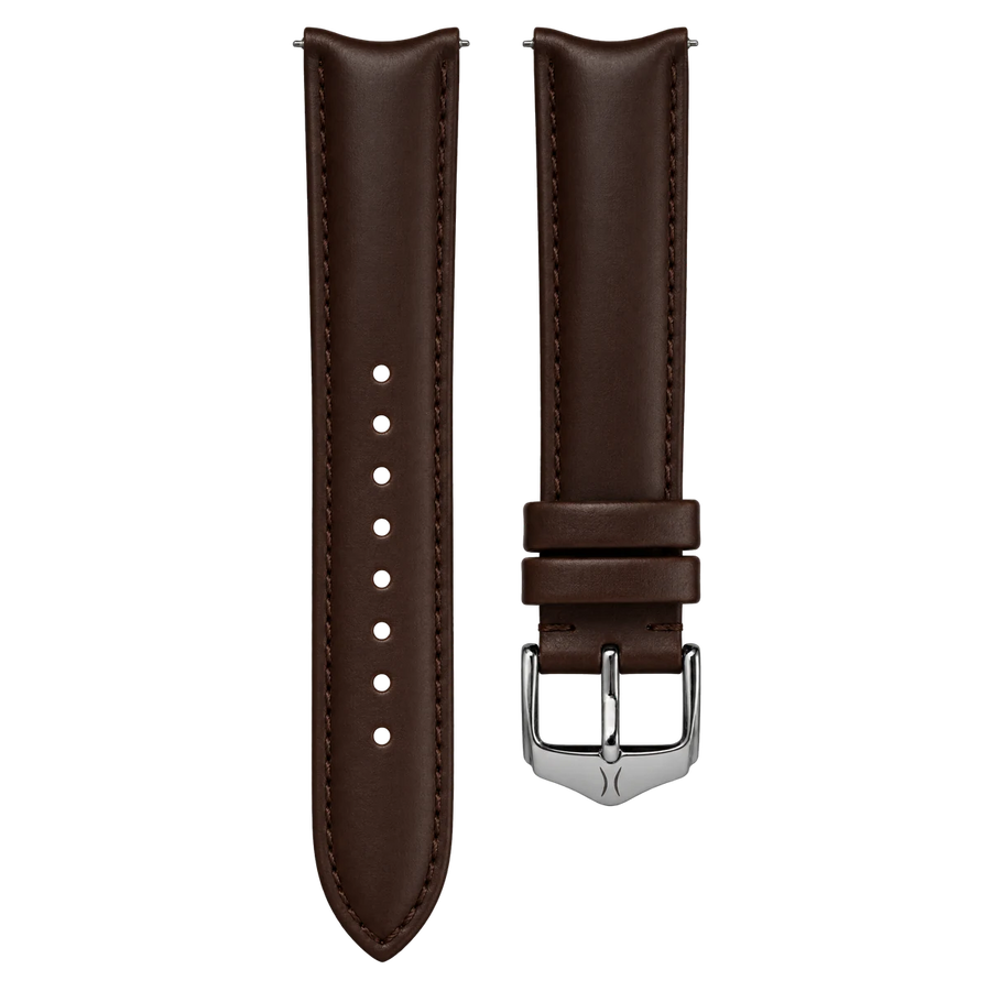 Curved Leather Strap Braun