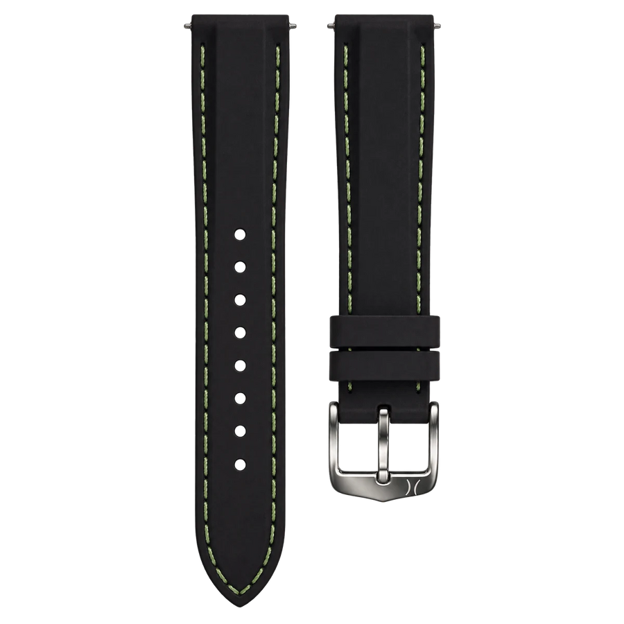Black Silicone Strap Grün