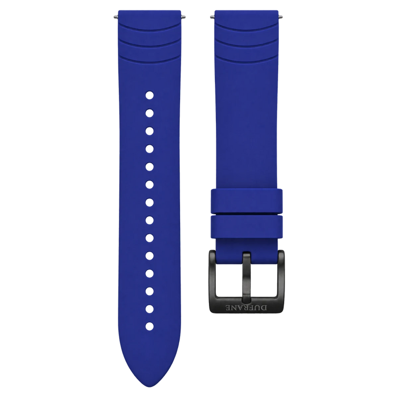 22mm Blue Silicone Straps Black PVD