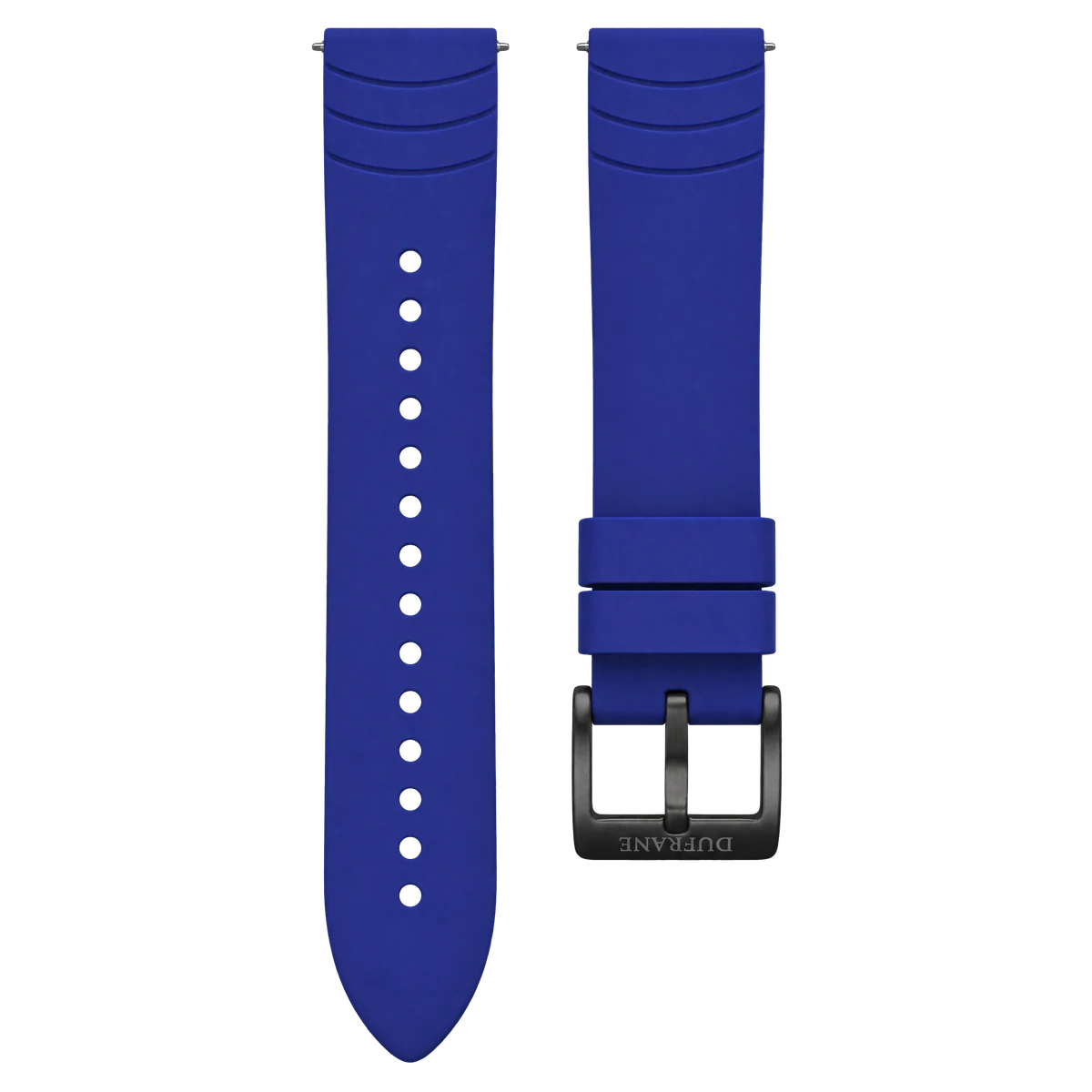 Blue Silicone Strap Black PVD